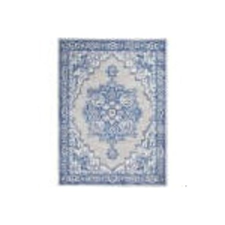 Homeroots 4 x 6 ft. Gray & Blue Persian Medallion Area Rug 385832
